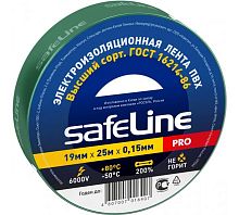 Изолента Safeline 19/25 зеленый | код 12126 | Росэл