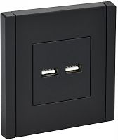 FORTE&PIANO Роз. USB A+A 3,1А FP149 чер. IEK | код FP-U21-D31-K02 | IEK