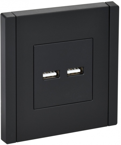 FORTE&PIANO Роз. USB A+A 3,1А FP149 чер. IEK | код FP-U21-D31-K02 | IEK