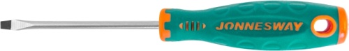 D71S480 Отвертка стержневая шлицевая ANTI-SLIP GRIP, SL4.0х80 мм | код D71S480 | JONNESWAY