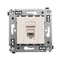 Компьютерная розетка RJ-45 в стену, кат.6А одинарная, Avanti, Ванильная дымка | код 4405373 | DKC