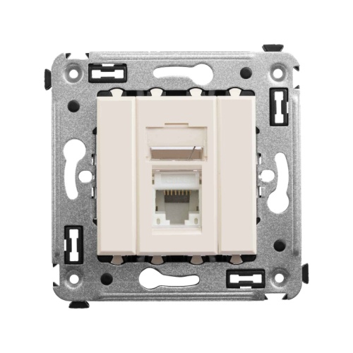 Компьютерная розетка RJ-45 в стену, кат.6А одинарная, Avanti, Ванильная дымка | код 4405373 | DKC