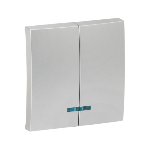 Валенсия лицевая панель выключателя 2-кл, с индикатором 10А сталь PROxima | код ESV10-L-123-30 | EKF Валенсия лицевая панель выключателя 2-кл, с индикатором 10А сталь PROxima | код ESV10-L-123-30 | EKF