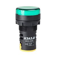 Лампа AD22DS(LED) матрица 22мм 230В зел. | код 238693 | КЭАЗ