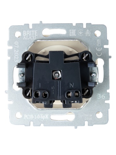 BRITE Розетка 1-местная без заземления без защитных шторок 10А РС10-1-0-БрЖ жемчуг | код BR-R10-10-K36 | IEK фото 6