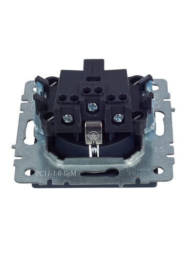 BRITE Розетка 1-местная с заземлением без защитных шторок 16А РС11-1-0-БрМ маренго | код BR-R11-16-K35 | IEK фото 2