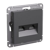 Розетка компьютерная 2-м AtlasDesign RJ45+RJ45 кат.5E механизм базальт | код ATN001485 | Systeme Electric
