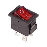 Выключатель клавишный 250V 6А (4с) ON-OFF красный с подсветкой Mini (RWB-207, SC-768) REXANT Индивидуальная упаковка 1 шт | код 36-2190-1 | REXANT