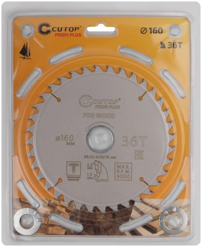 Диск пильный по дереву с тефлоновым покрытием 36Т, Profi plus, 160x1,3/2,0x30/25,4/20/16 мм | код 75-16036Т | FIT фото 2 Диск пильный по дереву с тефлоновым покрытием 36Т, Profi plus, 160x1,3/2,0x30/25,4/20/16 мм | код 75-16036Т | FIT фото 2