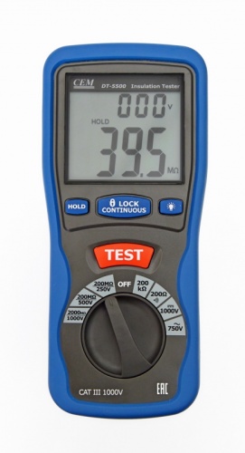 DT-5500 Цифровой тестер изоляции (без поверки) | код 480472 | CEM