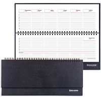 Планинг настольный BRAUBERG недатированный, 305х140 мм, Select, под зернистую кожу, черный, 123797 | код 123797 | BRAUBERG
