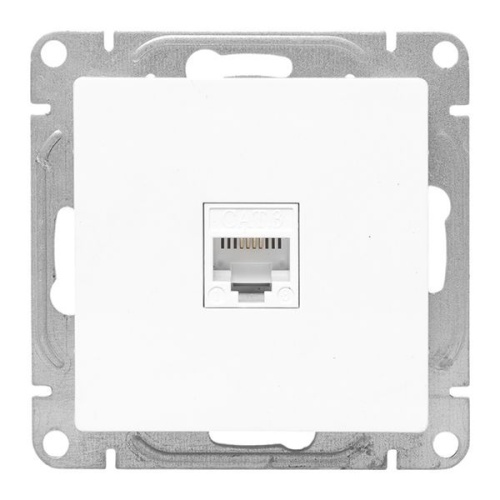 Розетка телефонная 1-м СП Эпика RJ11 механизм бел. EKF UP1-SOW-RJ11 фото 2