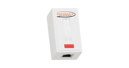 Розетка Настенная 1 порт Кат.5e RJ45/8P8C на плате неэкранированная белая (NMC-WO1UD2-WT) | код ЭКО04801 | NIKOMAX
