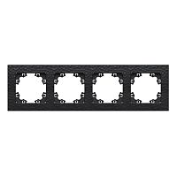 Рамка фактурная 4 поста универсальная UNIVersal Афина графит (еврослот) | код A10046-Gr | Universal