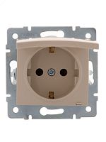 KARINA Розетка с/з с крышкой керамика крем (10шт/120шт) | код 707-0388-123 | Lezard