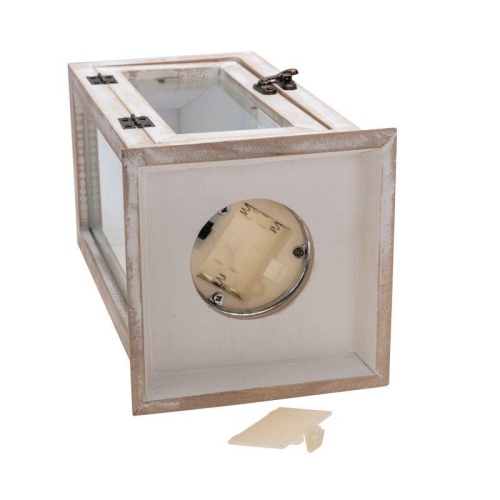 Фонарь декоративный 15х15х38см тепл. бел. со свечкой корпус из дерева беж. Neon-Night 513-073 фото 2 Фонарь декоративный 15х15х38см тепл. бел. со свечкой корпус из дерева беж. Neon-Night 513-073 фото 2