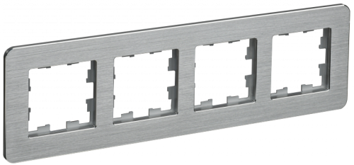 BRITE Рамка 4-мест. РУ-4-1-Бр металл алюм. RE AL IEK | код BR-M42-M-21-K47 | IEK