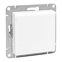 Эпика Механизм розетки 16А IP44 с заземлением со шторками c крышкой белый EKF | код UP1-SOW-111-44 | EKF