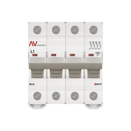 Выключатель автоматический AV-10 4P 1A (L) 10kA EKF AVERES | код mcb10-4-01L-av | EKF фото 5