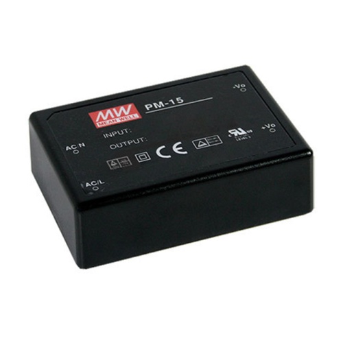 Источник питания AC-DC, 15 Вт, вход 85...264В AC 47...440 Гц, 120...370B DC, выход 3,3В/3,5А, изоляция 4000В AC, в кожухе 75х53х22,7мм, -20...+70C | код PM-15-3.3 | MeanWell