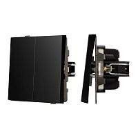 Механизм выключателя двухклавишный проходной SWT-TENDO-MKP2-PL-BK 230В 10А Arlight 054067