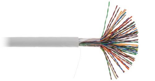 Кабель NETLAN U/UTP 50 пар, Кат.5 (Класс D), 100МГц, одножильный, BC (чистая медь), внутренний, PVC нг(B), серый, 305м | код EC-UU050-5-PVC-GY-3 | NETLAN