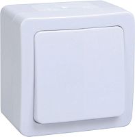 Выключатель 1-клавишный ГЕРМЕС PLUS IP54, открытый монтаж, белый | код. EVMP10-K01-10-54-EC | IEK
