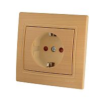 Розетка 1-м Mira защ. шторки керамика ясень LEZARD 701-4747-124