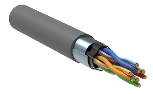 Витая пара F/UTP 5E 4х2х24AWG solid PVC серый (305м) РФ | код. LC1-C5E04-311-R | ITK