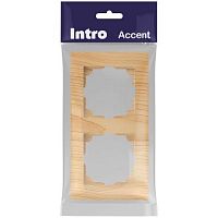 Рамка для розеток и выключателей Intro Accent 6-502-11 на 2 поста, СУ, сосна | код Б0063729 | ЭРА