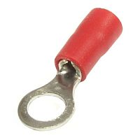 Наконечник кольцевой изолированный RUICHI RVL1.25-5, 19 А, 22-16 AWG, красный, латунь луженая | код 61168 | Ruichi