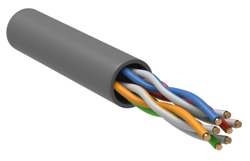 Витая пара U/UTP 5E 4х2х0,52 solid PVC серый (305м) РФ | код. LC1-C5E04-111-P-R | ITK