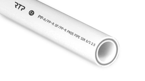 Труба PPR 32х5.4 PN25 стекловолокно бел. (дл.2м) | код 10353 | RTP