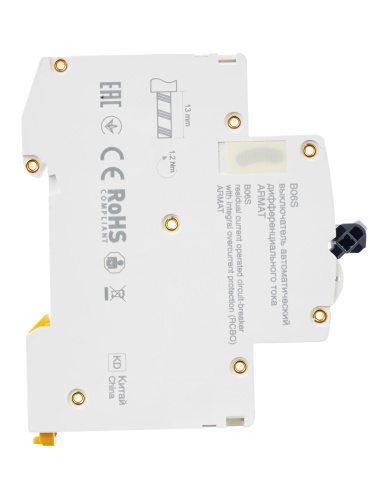 ARMAT Автоматический выключатель дифференциального тока B06S 1P+NP B16 30мА тип A (18мм) | код AR-B06S-1N-B16A030 | IEK  фото 4