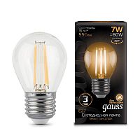 Лампа светодиодная филаментная Black Filament 7Вт шар 2700К E27 | Код. 105802107 | Gauss