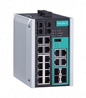 Коммутатор EDS-518E-SS-SC-4GTXSFP-T Managed Gigabit Ethernet switch with 12 10/100BaseT(X) ports, 2 100BaseFX single-mode ports with SC connectors, and 4 combo 10/100/1000BaseT(X) or 100/1000BaseSFP ports, t: -40/75 | код 00-06102368 | MOXA