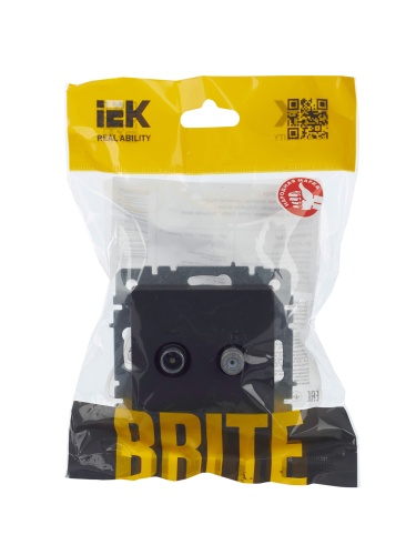 BRITE Розетка двойная TV+SAT РТВ/РСп12-БрГ графит | код BR-AF20-O-K53 | IEK фото 3