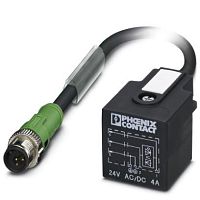 Кабель для датчика / исполнительного элемента SAC-3P-M12MS/1,0-PUR/A-1L-Z | код 1438586 | PHOENIX CONTACT