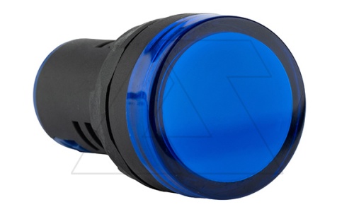 Индикатор светодиодный моноблочный AD116-22DS, синий, LED 24VAC/DC, IP65, 22mm | код AD116-22DS/B23 | GQELE