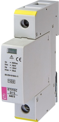 Ограничитель перенапряжения ETITEC D T3 440/3 (1+0) 1p | код 002440419 | ETI
