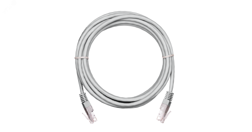 Шнур U/UTP 4 пары Кат.5e 2хRJ45/8P8C T568B медный PVC серый 0.3м 10шт. | код EC-PC4UD55B-003-GY-10 | NETLAN