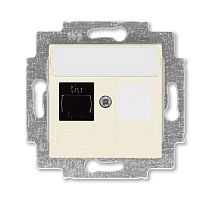 Розетка информационная Levit RJ45 категория 5e и заглушка слоновая кость | код 5014H-A51017 17W | ABB
