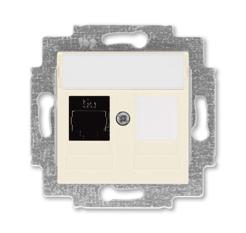 Розетка информационная Levit RJ45 категория 5e и заглушка слоновая кость | код 5014H-A51017 17W | ABB Розетка информационная Levit RJ45 категория 5e и заглушка слоновая кость | код 5014H-A51017 17W | ABB