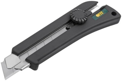 Нож технический 25мм усиленный эластичн. корпус с вращ. прижимом "профи" FIT 10325