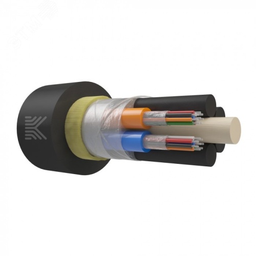 Кабель оптический подвесной самонесущий. многомодульный. армированный арамидными нитями. G.652.D. 16 волокон. 7 кН | код КОС-ОКС-16(2х8)G.652.D-Д/А 7кН | KOSCAB