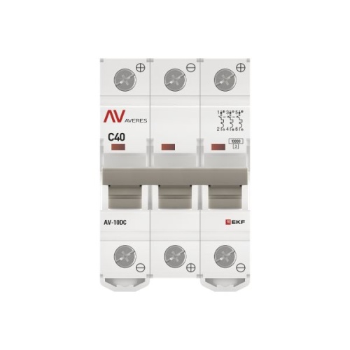 Выключатель автоматический AV-10 DC 3P 40A (C) 10kA EKF AVERES | код mcb10-DC-3-40C-av | EKF фото 5 Выключатель автоматический AV-10 DC 3P 40A (C) 10kA EKF AVERES | код mcb10-DC-3-40C-av | EKF фото 5