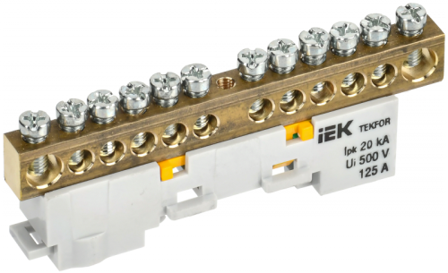 TEKFOR Шина PE земля неизолированная на универсальном держателе 8х12-12-Ж IEK | код TF-NN20-12-DL-K05 | IEK