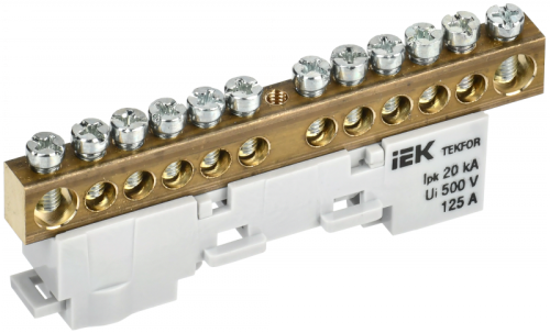TEKFOR Шина N ноль неизолированная на универсальном держателе 8х12-12-С IEK | код TF-NN20-12-DL-K07 | IEK