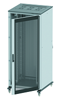 Разобранный 19 IT-CQE 24U 800х1200х800, двери стекло + сплошная, RAL7011/7035 | код R5IT2488GS | DKC