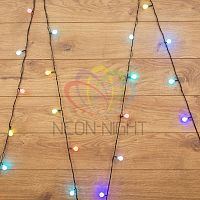 Гирлянда "Шарики" 5м d18мм 30LED RGB провод темно-зел. ПВХ 3.6Вт 220В IP20 | код 303-549 | Neon-Night